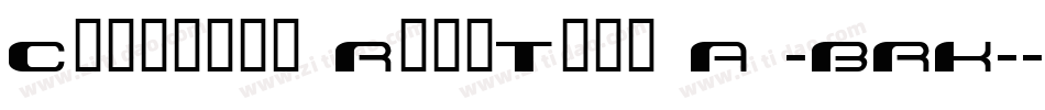 Chemical Reaction A -BRK-字体转换